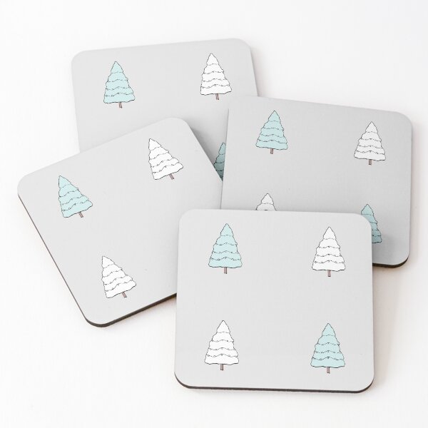 Item preview, Snowy Christmas trees in neutrals designed and sold by Quiet Waters Design.