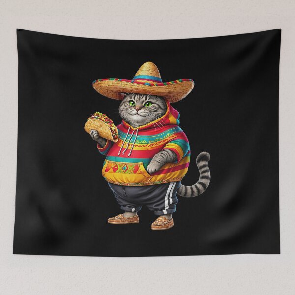 Item preview, Cat Eating Taco Funny Fat Cat Tacos designed and sold by charoen-design.