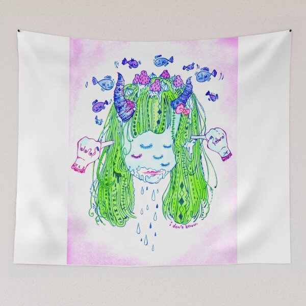 Item preview, Surreal Strawberry Horned Demon Girl Weirdcore Art designed and sold by Hawel-3lih.
