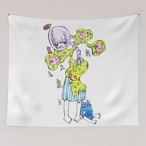Item preview, Surreal Anime Girl Melting Slime Weirdcore Pop Art designed and sold by Hawel-3lih.