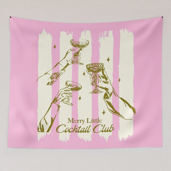 Item preview, Merry Little Cocktail Club Pink Stripes designed and sold by MaiZephyr.