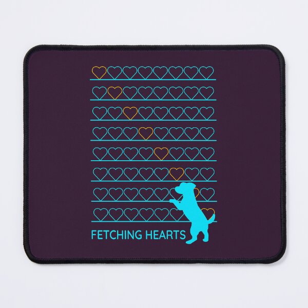 Item preview, Neon Cyan Dog Reaching For Orange Glowing Hearts designed and sold by ANJ Creative Designs.