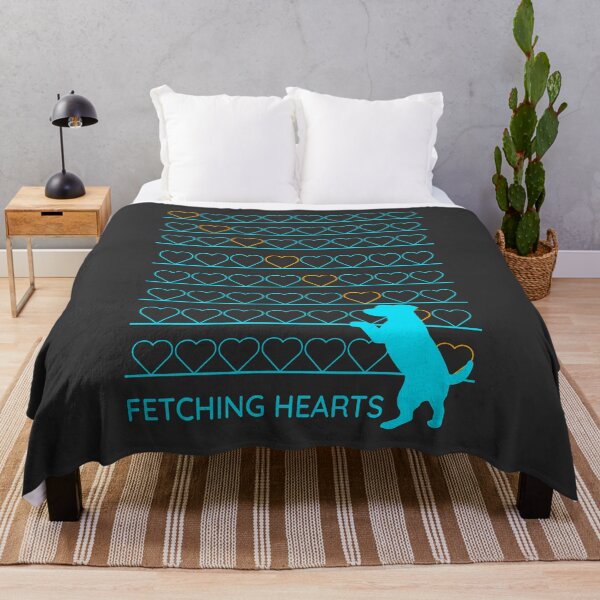 Item preview, Neon Cyan Dog Reaching For Orange Glowing Hearts designed and sold by ANJ Creative Designs.