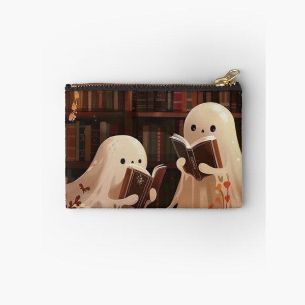 Item preview, Cute Ghosts Reading Books in Library — Cozy Autumn Halloween Art designed and sold by LYAN-STORE.