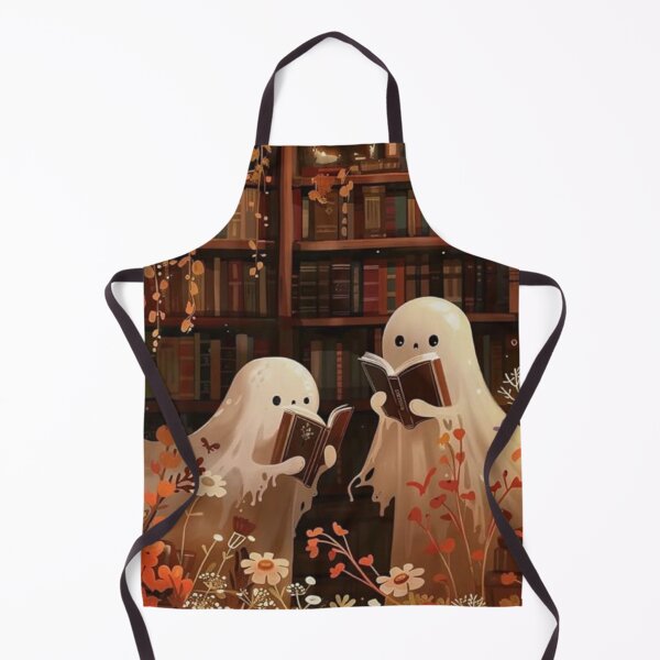 Item preview, Cute Ghosts Reading Books in Library — Cozy Autumn Halloween Art designed and sold by LYAN-STORE.