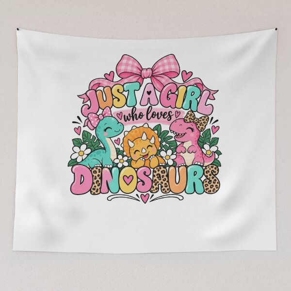Item preview, Just A Girl Who Loves Dinosaurs | Girls Dinosaur Lover Kids Daughter Gift designed and sold by drawwiika+44.