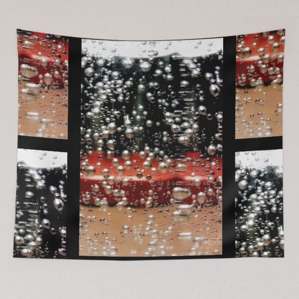 Item preview, Liquid Bubbles Macro Photography Canvas Print | Abstract Water Effervescence Wall Art | Silver & Red Bokeh Fine Art Poster | Modern Science Decor designed and sold by SergioMiklos.