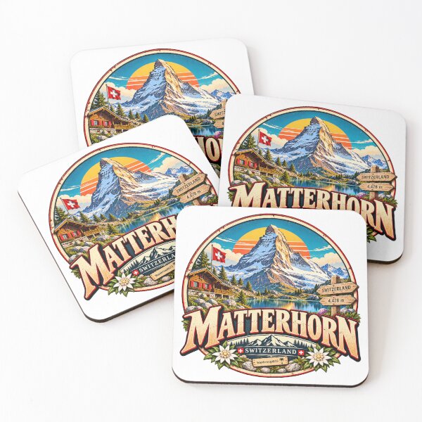 Artikelvorschau, Matterhorn Schweiz – Schweizer Alpen Bergwelt Retro Design entworfen und verkauft von Wandervogel123.