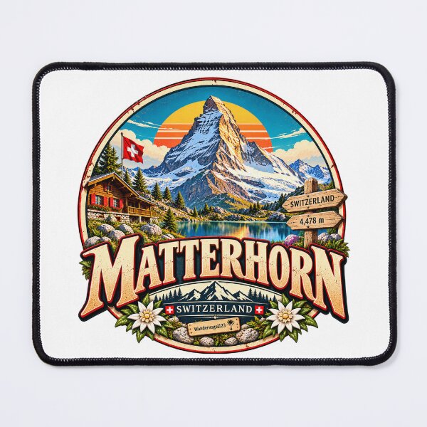 Item preview, Matterhorn Switzerland – Swiss Alps Mountain World Retro Design designed and sold by Wandervogel123.