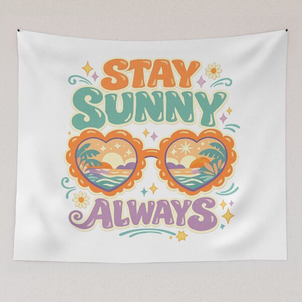 Item preview, Stay Sunny Always Retro Summer Heart Sunglasses Beach Vacation Design designed and sold by inkoutninja.