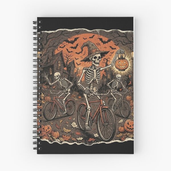 Item preview, Skeleton Bicycles Vintage Halloween Horror Streetwear Graphic designed and sold by Laugh & Rewind .