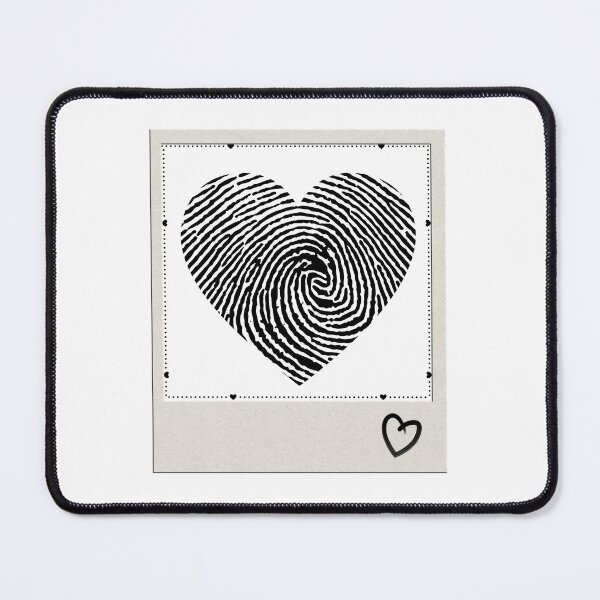Item preview, Minimalist Fingerprint Heart Polaroid Design with Mini Hearts Border designed and sold by Rehnair.