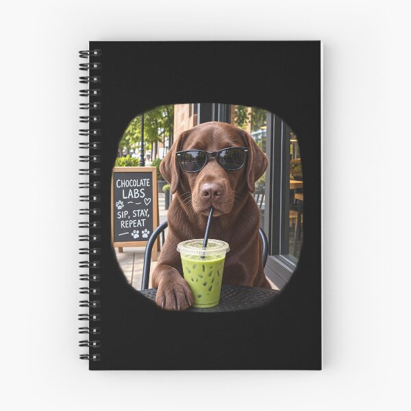 Item preview, Funny Chocolate Lab Coffee Adorable Dog in Sunglasses Drinking Matcha Latte designed and sold by lockyrollflu.