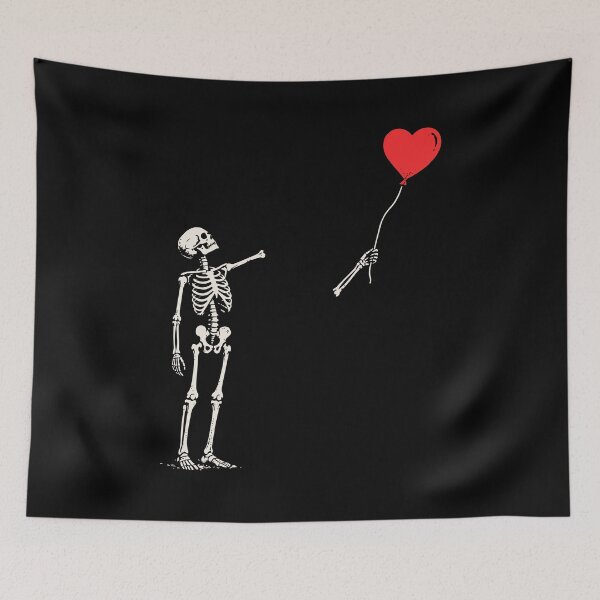 Item preview, Skeleton Red Balloon Halloween Costume Outfit Funny Banksy Parody designed and sold by w1ckerman.