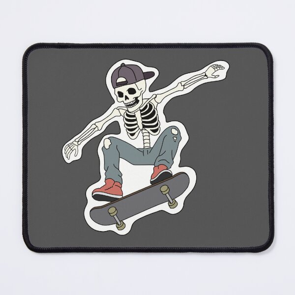Item preview, Skater skeleton doing skateboard trick ollie in ripped jeans designed and sold by EDimension.