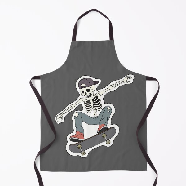 Item preview, Skater skeleton doing skateboard trick ollie in ripped jeans designed and sold by EDimension.