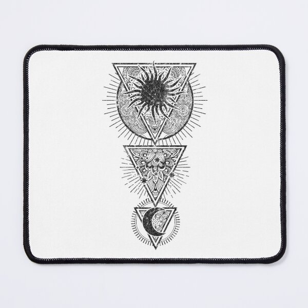 Item preview, Sacred Geometry Sun Moon Skull Mystical Line Art designed and sold by The secret storage room.