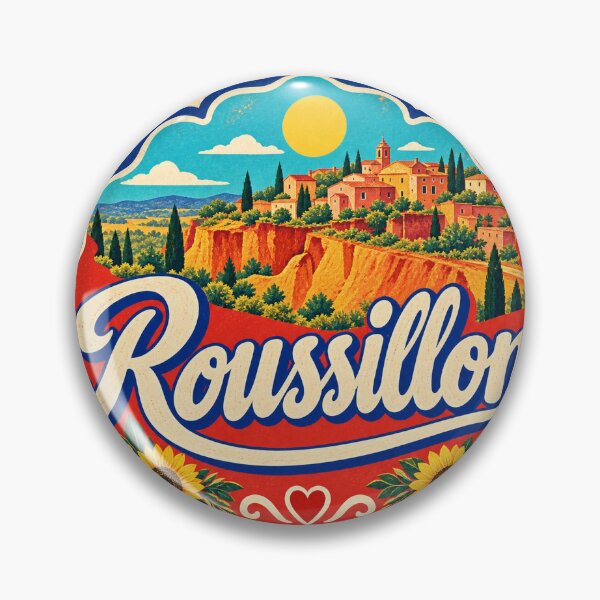 Item preview, Roussillon France Travel Souvenir Painted Mediterranean Sign designed and sold by VisualArtsOasis.