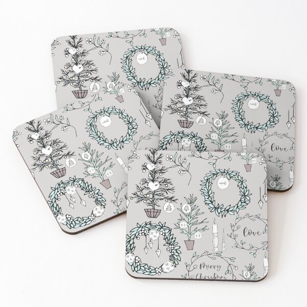 Item preview, Christmas decorations in neutrals designed and sold by Quiet Waters Design.