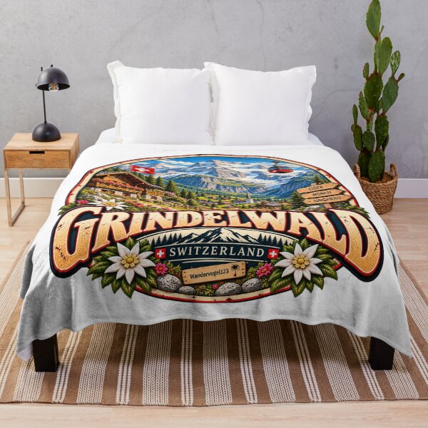 Item preview, Grindelwald Switzerland – Eiger Jungfrau & Swiss Alps Retro Design designed and sold by Wandervogel123.