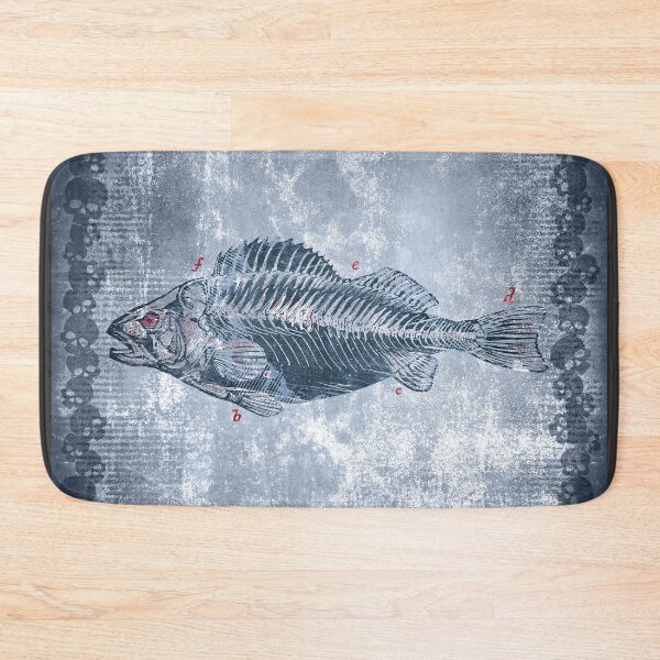 Item preview, Vintage Fish Blue Skeleton Anatomy Diagram Specimen Bones designed and sold by Ghoul Enterprises.