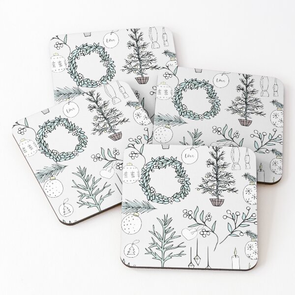 Item preview, Christmas decorations in light neutrals designed and sold by Quiet Waters Design.