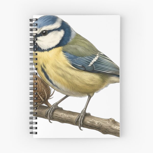 Item preview, Vintage Naturalist Alert Blue Tit — Antique Garden Bird Art designed and sold by Catch333.