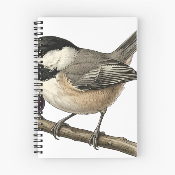 Item preview, Vintage Naturalist Chickadee on a Berry Branch — Antique Bird Art designed and sold by Catch333.