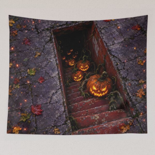Item preview, Pumpkin Stairwell Invasion designed and sold by DrawingAndText.