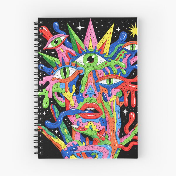 Item preview, Psychedelic Melting Face Many Eyes Hands Trippy Surreal Neon Slime Art designed and sold by igraphixart.