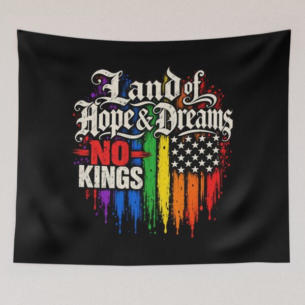 Item preview, Land Of Hope Dreams No Kings Anti Monarchy Patriotic designed and sold by lumiprintsart.