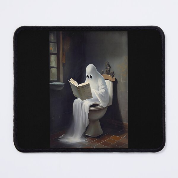 Item preview, Ghost Reading Book on Toilet Poster – Cute Ghost on Toilet Reading Book Dark Bathroom Wall Art Funny Halloween Spooky Print Whimsical Ghost Toilet Decor designed and sold by zoes-cott.