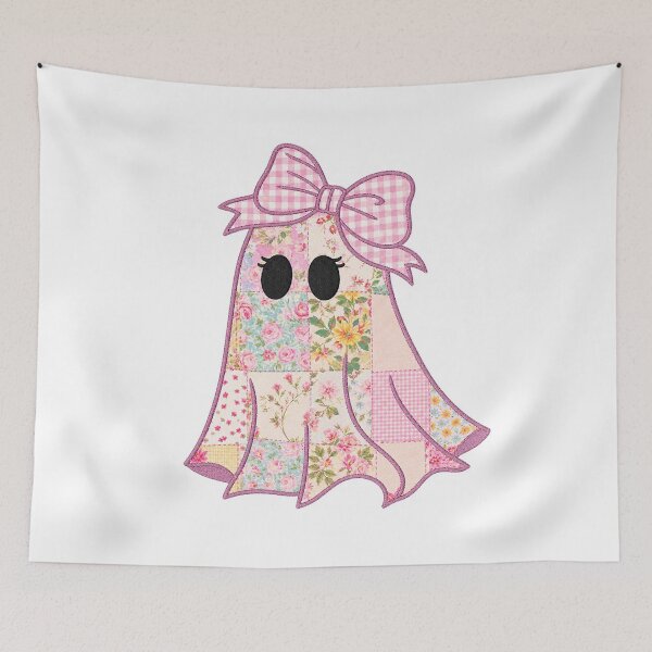 Item preview, Coquette Bow Patchwork Ghost Halloween designed and sold by MAXIZPRINT.