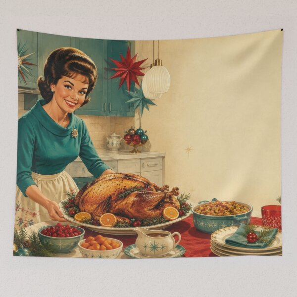 Item preview, Vintage Housewife Holiday Roast Turkey Cuisine Mid Century designed and sold by Mauswohn.