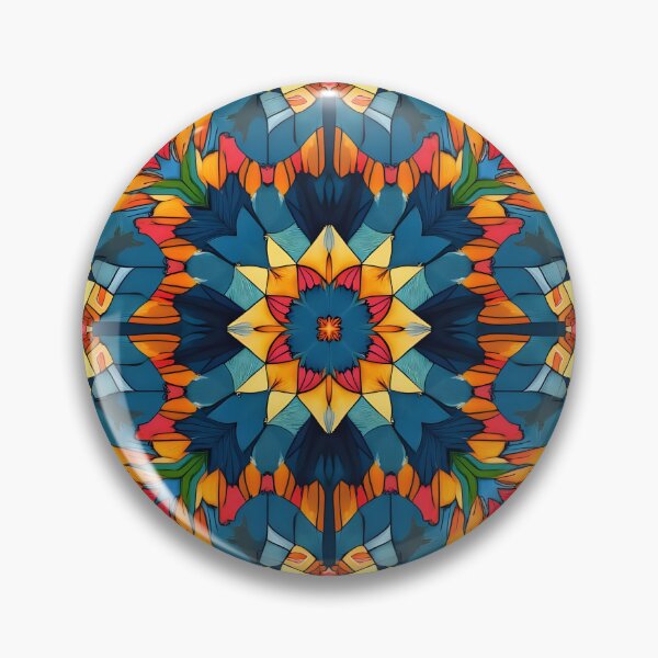 Item preview, Boho Mosaic Pattern in Blue and Orange designed and sold by pASob-dESIGN.