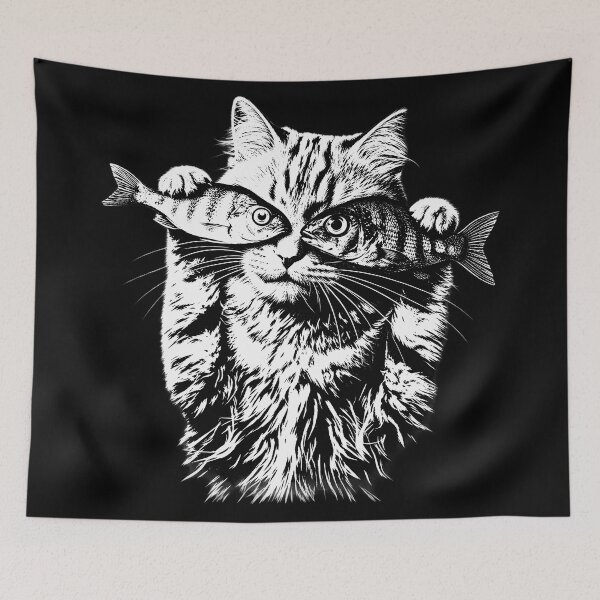 Item preview, Gato con ojos de pez graciosos designed and sold by kyvua-artist.