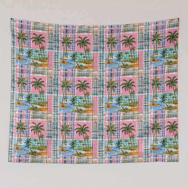Aperçu de l'œuvre Motif alternatif de palmier tropical Madras créée et vendue par RichardRags.