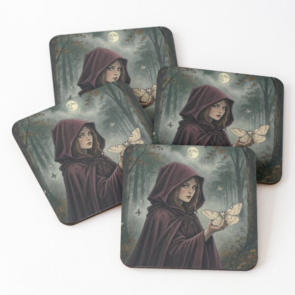 Item preview, Hooded Witch with Luna Moth designed and sold by Roberta Calabrese.
