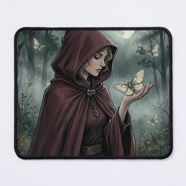 Item preview, Hooded Witch with Luna Moth designed and sold by Roberta Calabrese.