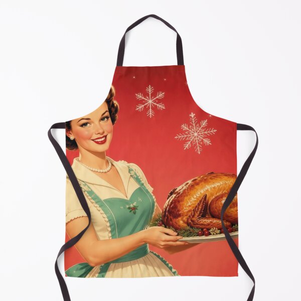 Item preview, Vintage Woman Christmas Plate Turkey Snowflakes Red Retro designed and sold by Mauswohn.