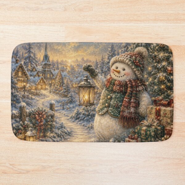 Item preview, Snowman with Lantern, Winter Village, Snowy Christmas designed and sold by Mauswohn.