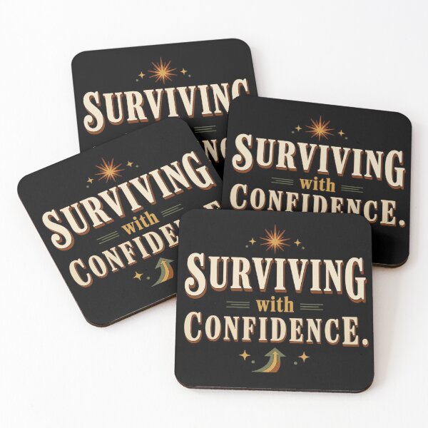Item preview, Surviving with Confidence. | Funny Self-Deprecating & Empowering Retro Typography designed and sold by Irene Catchmind.