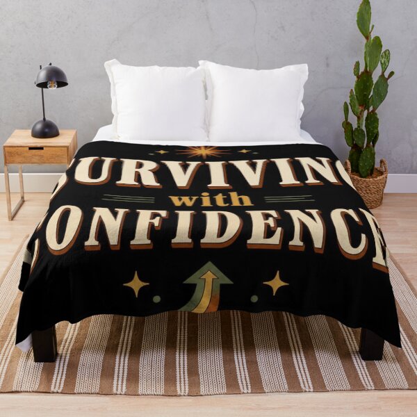 Item preview, Surviving with Confidence. | Funny Self-Deprecating & Empowering Retro Typography designed and sold by Irene Catchmind.