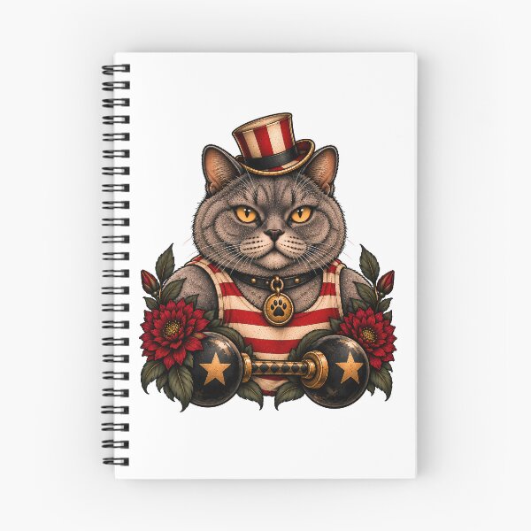Item preview, Strongman Cat Vintage Circus Barbell designed and sold by Old's Cool Cat Studio.