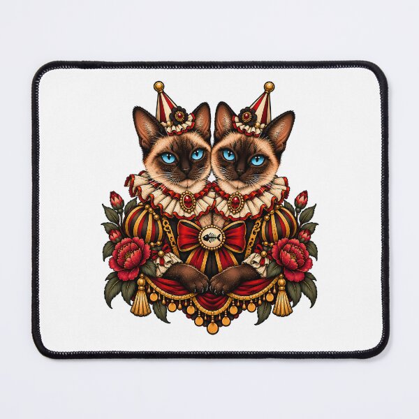 Item preview, Siamese Twin Cats Vintage Circus Clown designed and sold by Old's Cool Cat Studio.