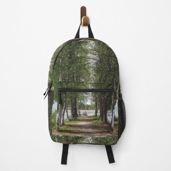 Item preview, Tree-Lined Pathway Beside Lake With Birch Trees    designed and sold by Reillyont.