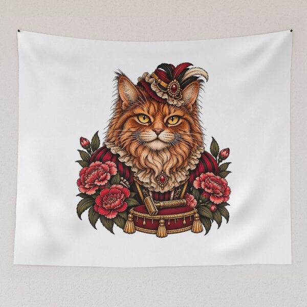 Item preview, Bearded Lady Cat Vintage Circus Freak Show designed and sold by Old's Cool Cat Studio.