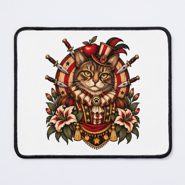 Item preview, Knife Thrower Cat Vintage Circus Target designed and sold by Old's Cool Cat Studio.