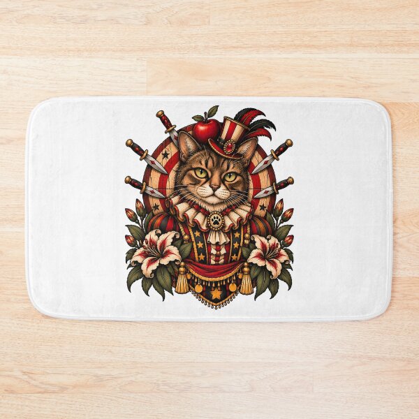 Artikelvorschau, Messerschleuderkatze Vintage Zirkusziel entworfen und verkauft von Old's Cool Cat Studio.