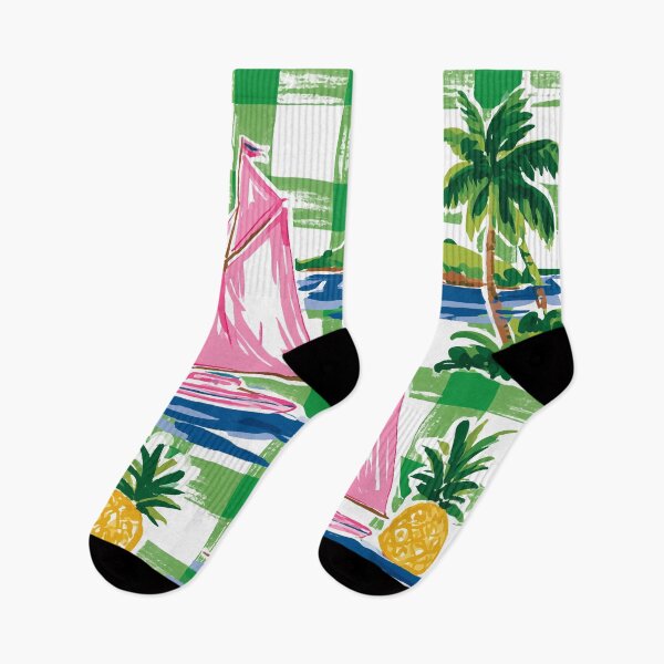 Item preview, Pink Boat Green Madras Pattern Design designed and sold by RichardRags.